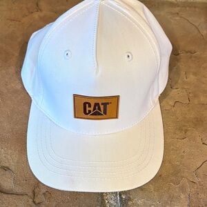 White and Brown Logo Cap